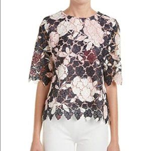 Vince Camuto Multicolor Floral Lace Top